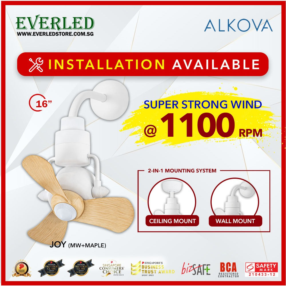 *INSTALLATION AVAILABLE* Alpha Joy 16" 8 Speeds DC Corner Fan (STRONG WIND)