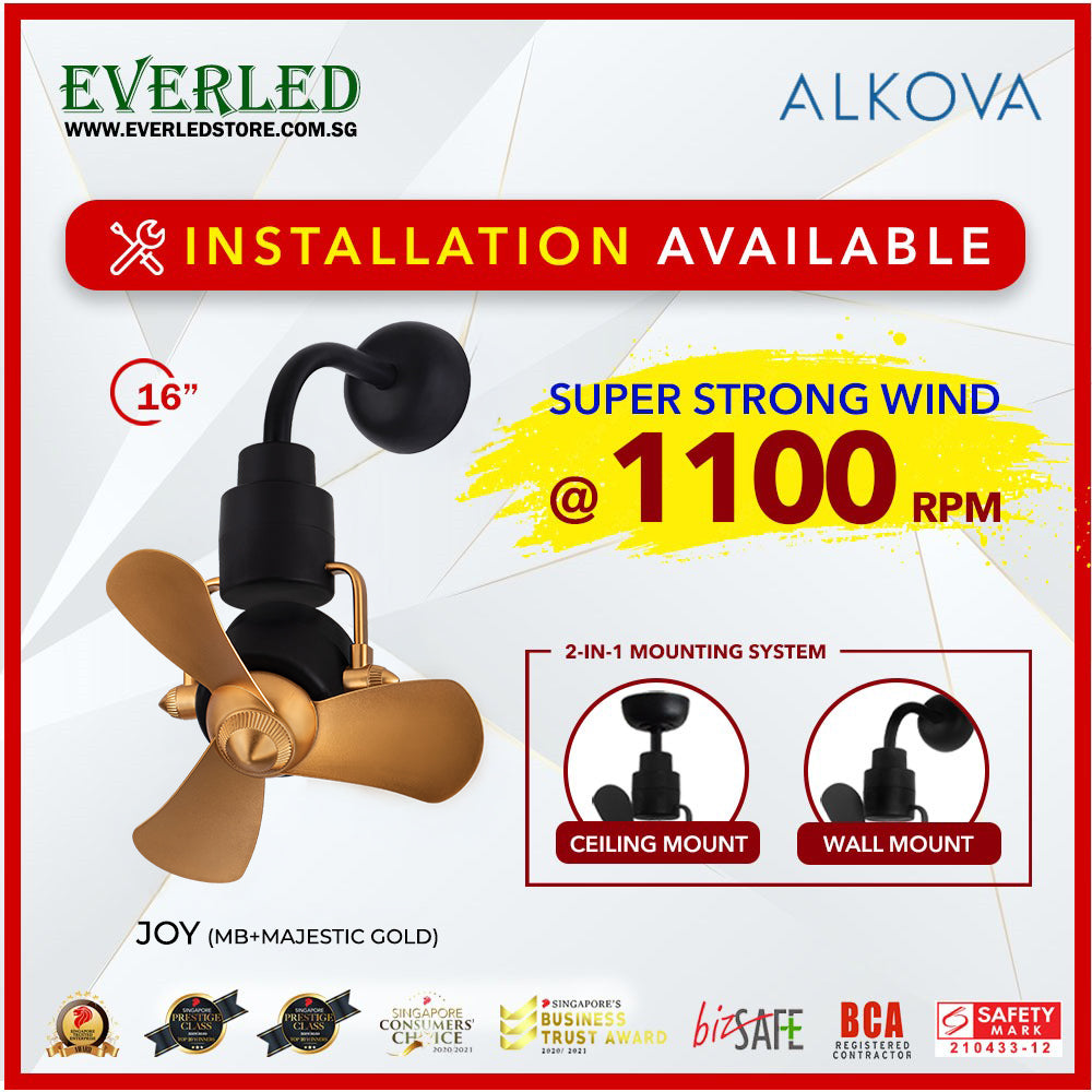 *INSTALLATION AVAILABLE* Alpha Joy 16" 8 Speeds DC Corner Fan  (STRONG WIND)