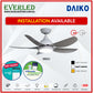 *FREE STANDARD INSTALLATION* Daiko DC Mizu 42"/52" with Dimmable Tri-color LED (Inverter DC Fan) *CDC & Climate Voucher Accepted In Showroom*
